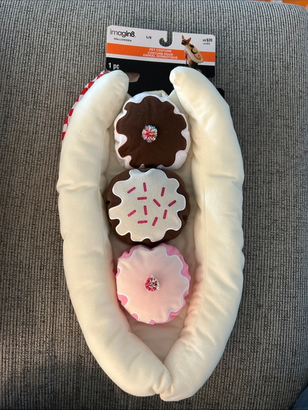 Banana split dog Halloween costume NEW size large for frenchie pug corgi terrier
